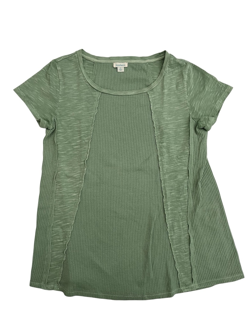 Sundance Sage Green Short Sleeve Panelled Tee